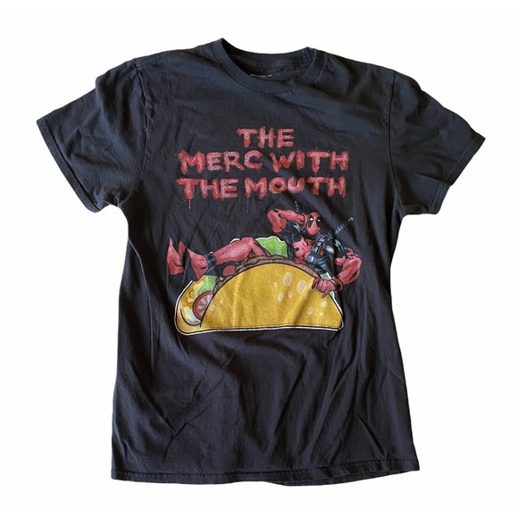 Marvel Mens S Deadpool The Merc With The Mouth Men's Graphic T-Shirt Black - Picture 1 of 6